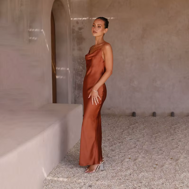 Robe de cérémonie femme longue de demoiselle d'honneur - Lina