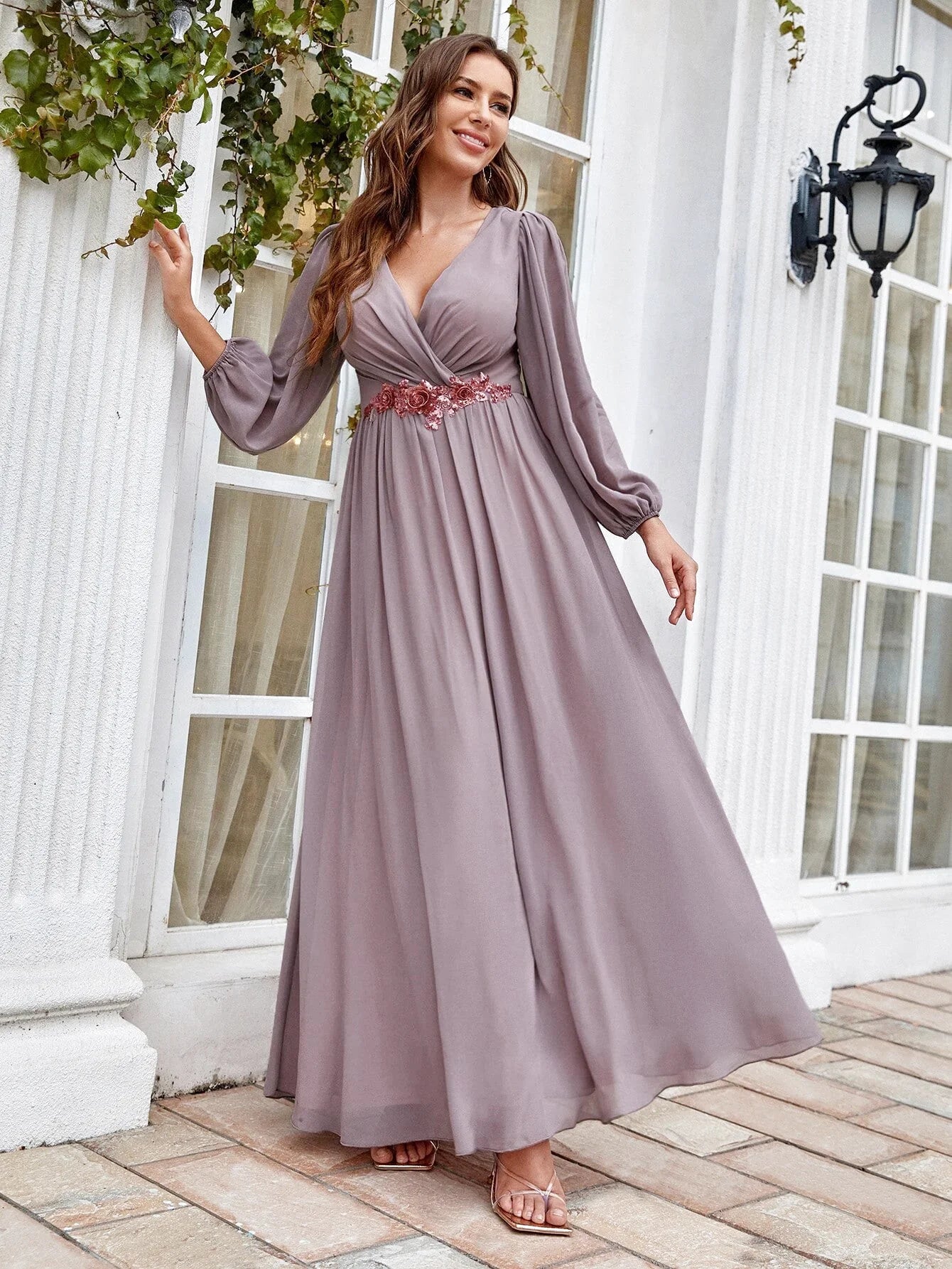 Robe de cérémonie femme 50 ans mousseline - Amelys - Maison Gaala