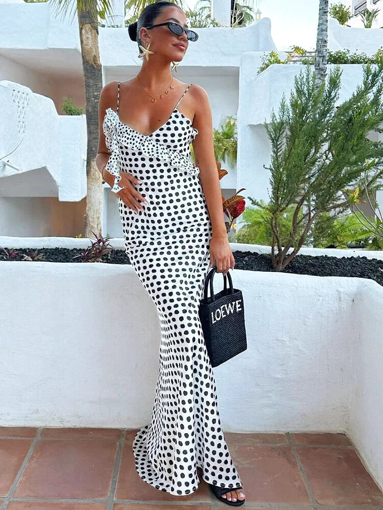 Robe de cérémonie femme chic à pois - Dotcas - Maison Gaala