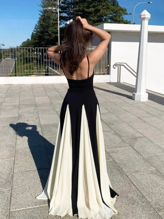 Robe de cérémonie femme chic contrastée - Showme - Maison Gaala