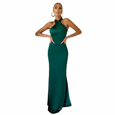 Robe de cérémonie femme longue satin - Noctis - Maison Gaala