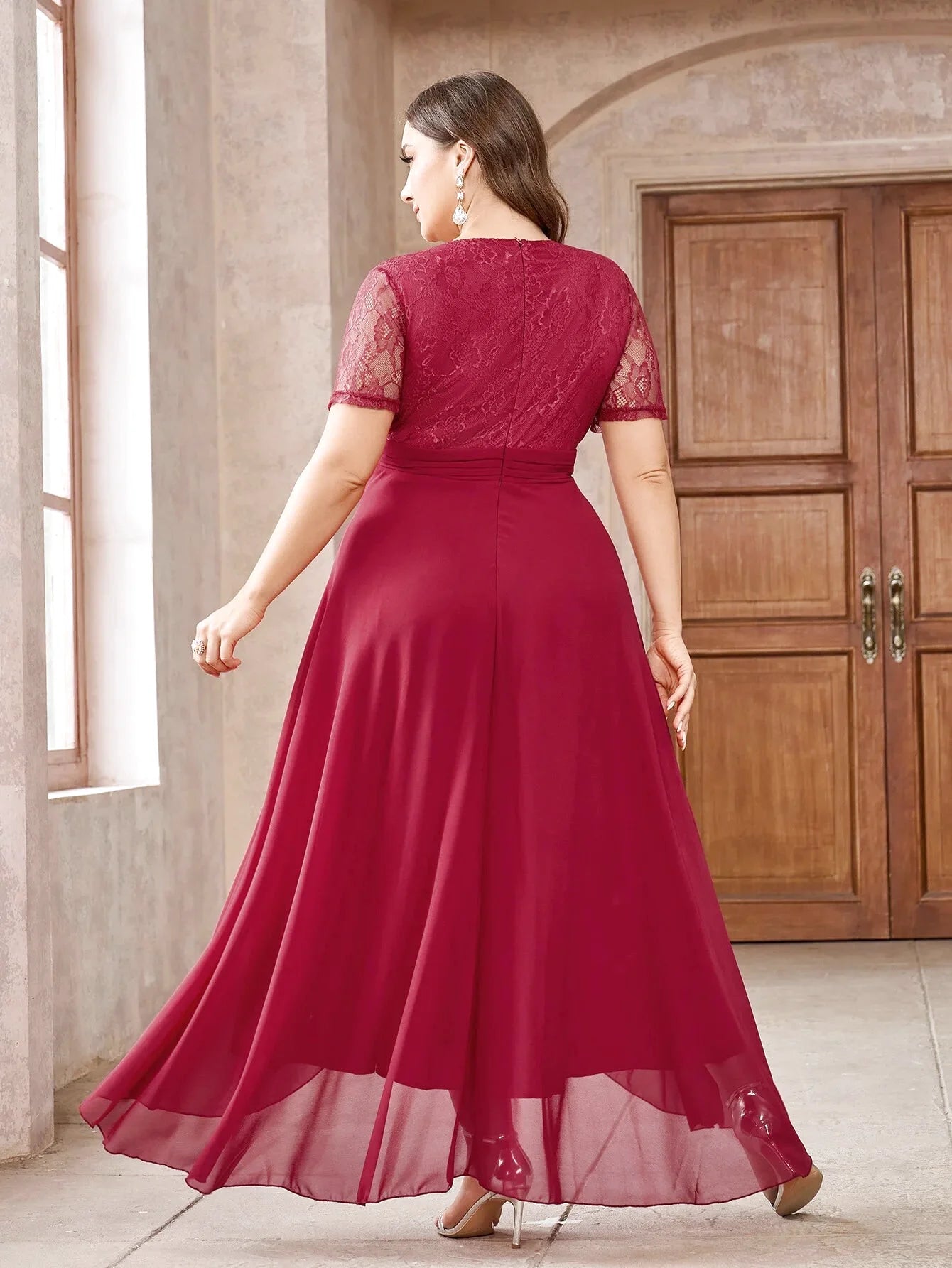 Robe de cérémonie grande taille rouge - Redji - Maison Gaala