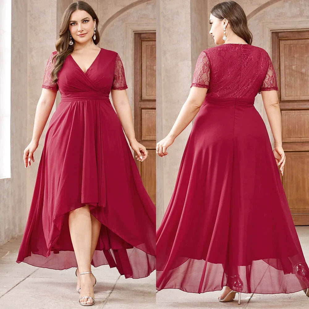 Robe de cérémonie grande taille rouge - Redji - Maison Gaala