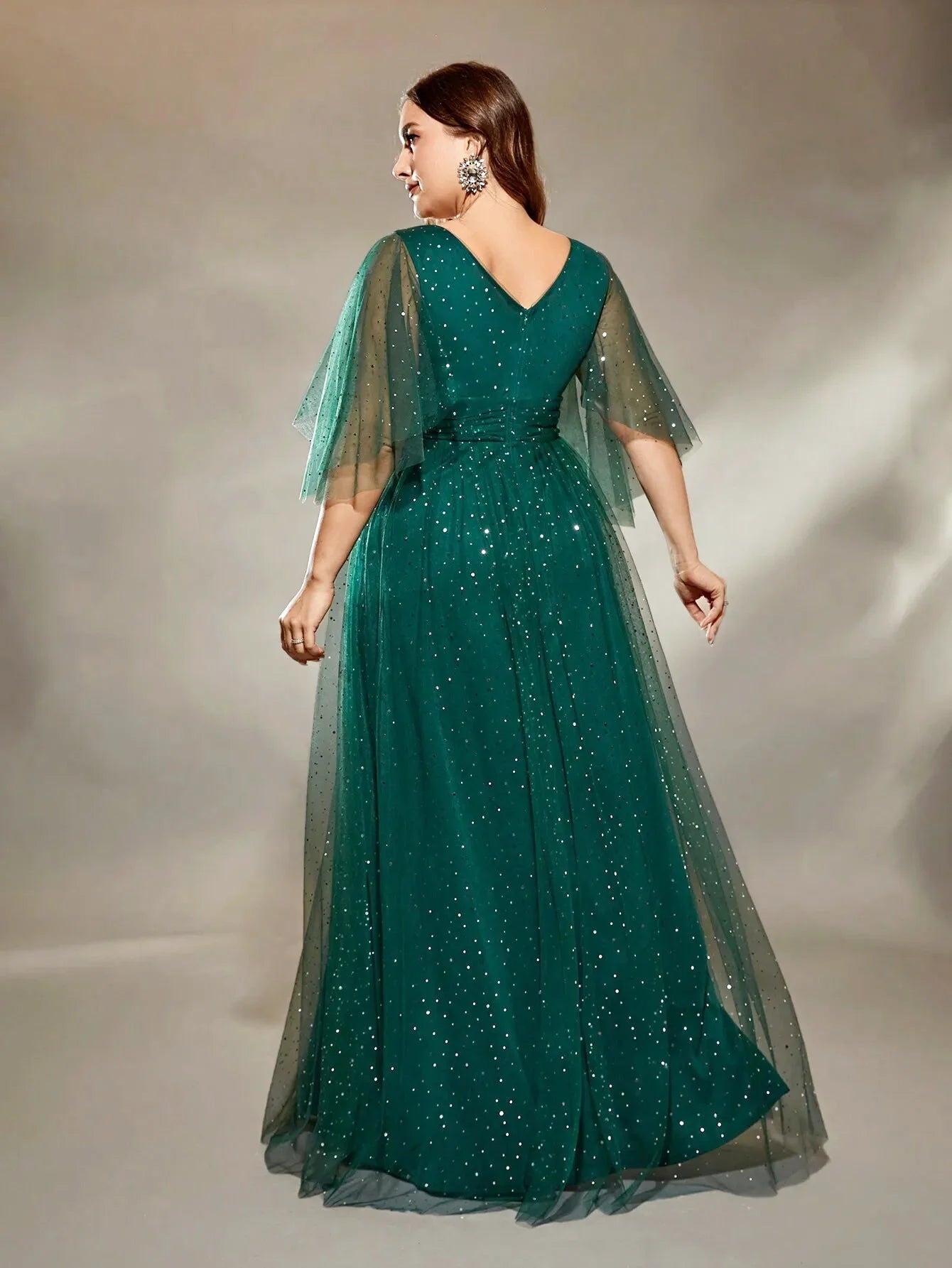 Robe de cérémonie grande taille vert - Greendy - Maison Gaala