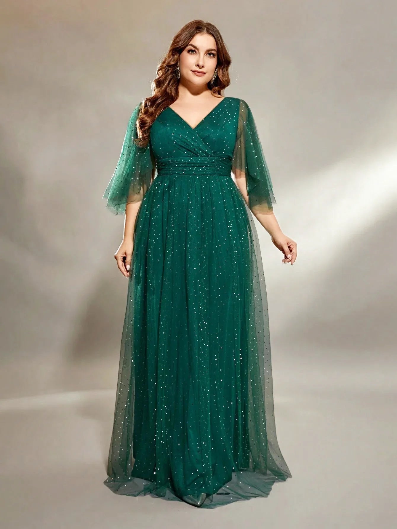 Robe de cérémonie grande taille vert - Greendy - Maison Gaala